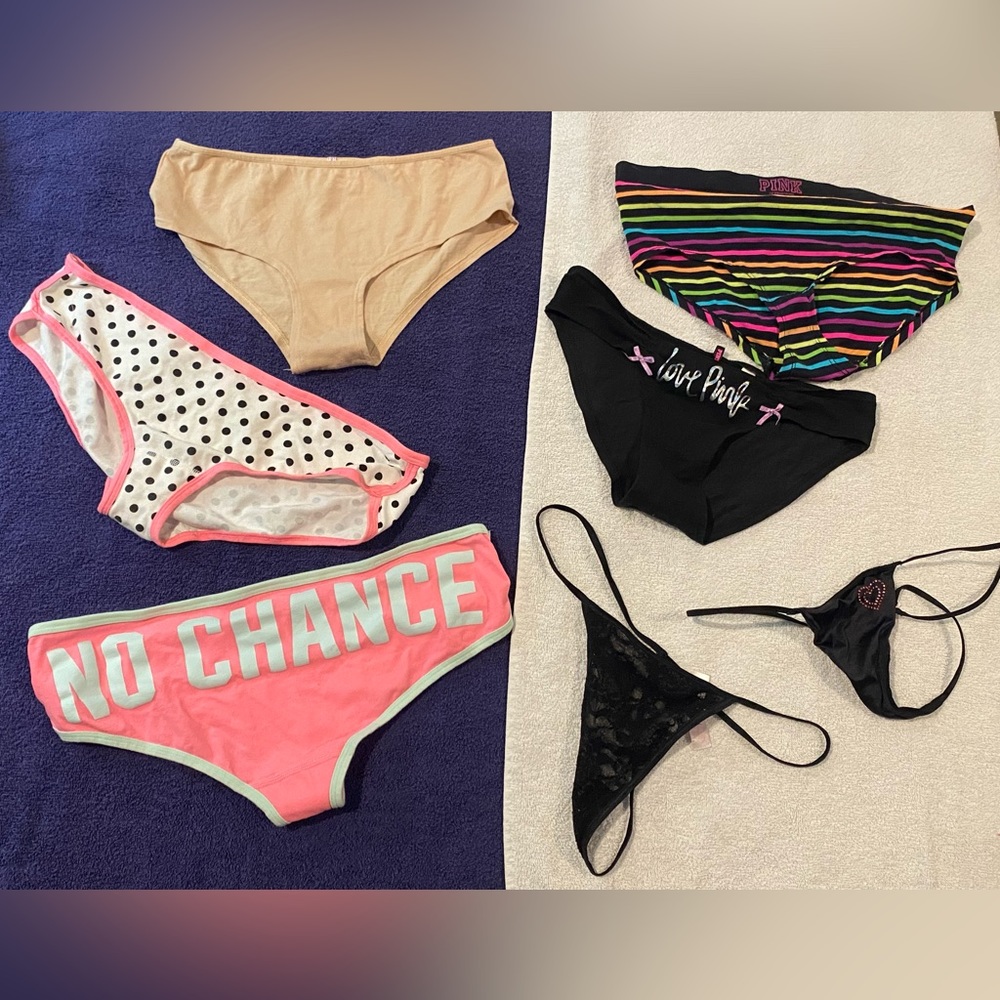 Victoria’s Secret panty lot, 7 pair, assorted styles, size M